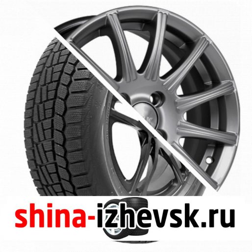 Колесо в сборе Viatti Brina зима (V-521) 185/65 R15 T 88 + КиК Сиеста 6xR15 4×100 ET45 DIA67.1 Темно-серый в Ижевске